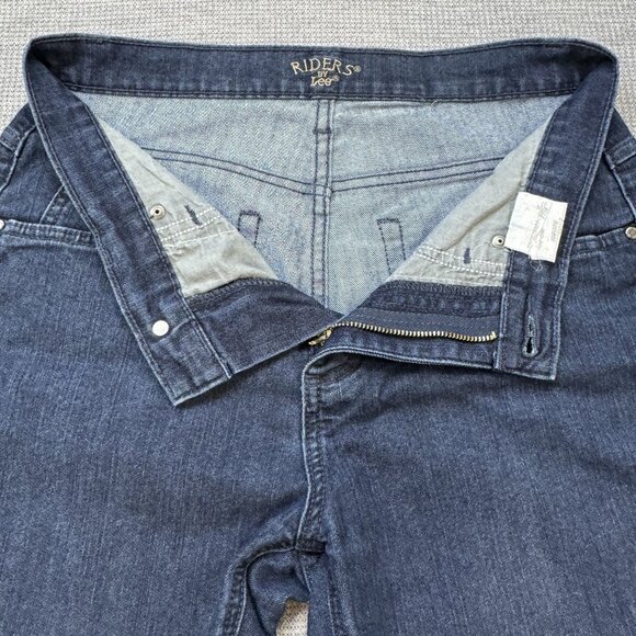 Riders By Lee Womens Blue Denim Capri Jeans Size 8 Medium Pockets Cotton Blend - Picture 5 of 13